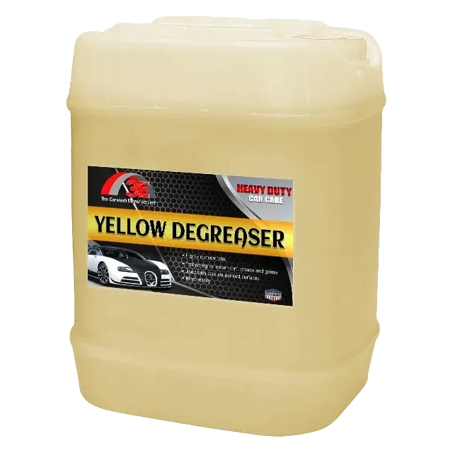 5 gallon Yellow Car & Engine Degreaser – heavy duty degreaser for engines, wheels, and automotive cleaning display image.