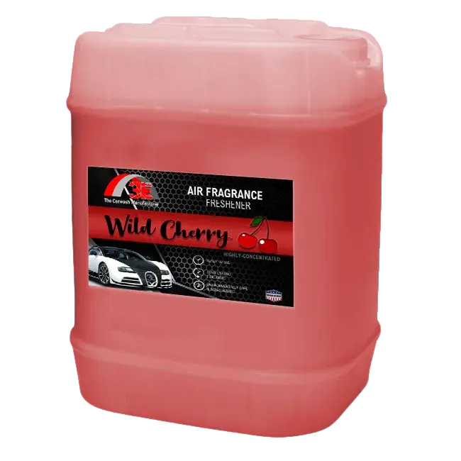 5 gallon container of Wild Cherry Car Air Freshener and Long-Lasting Odor Eliminator by 3E.