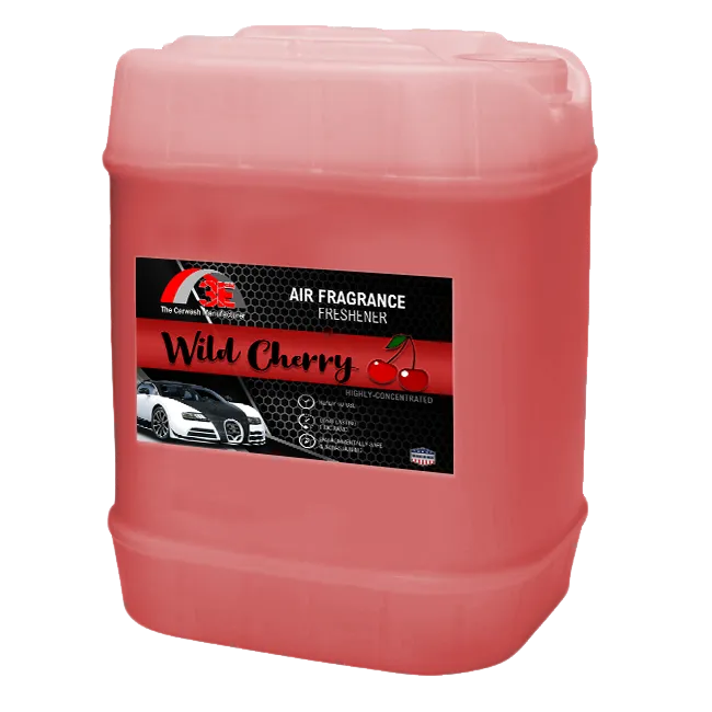 5 gallon container of Wild Cherry Car Air Freshener and Long-Lasting Odor Eliminator by 3E.