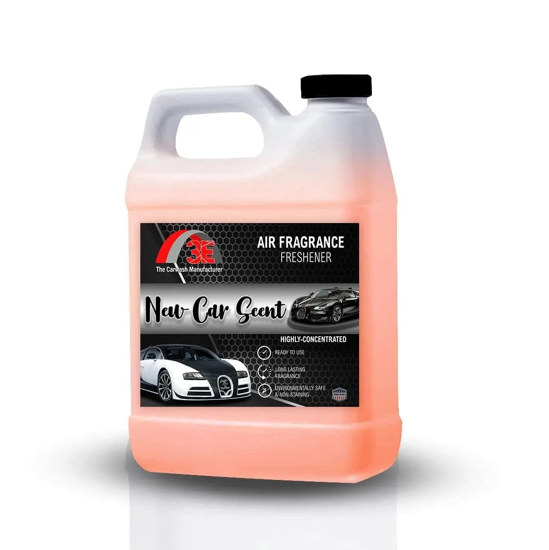 64 oz New Car Scent Air Freshener & Odor Eliminator jug by 3E The Carwash Manufacturer.