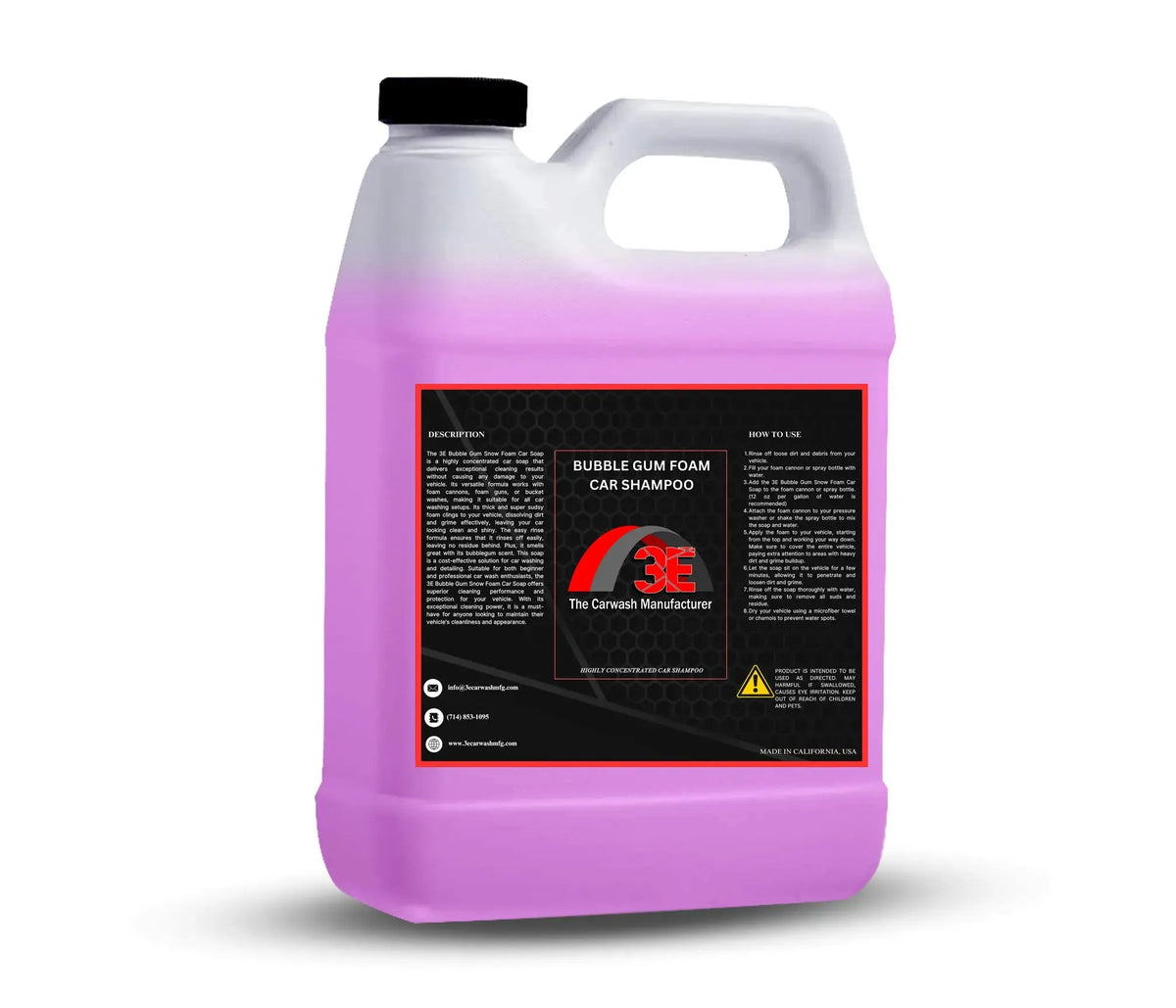 64oz Bubblegum Snow Foam Car Shampoo Purple – high foaming car shampoo for car wash owners and auto detailing pros back view.