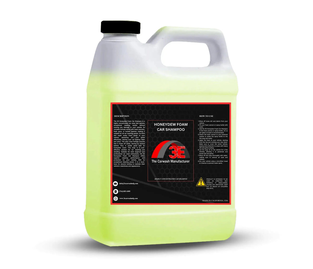64oz Honeydew Car Shampoo – high foaming car wash soap for mobile detailers and frequent car wash owners back view.