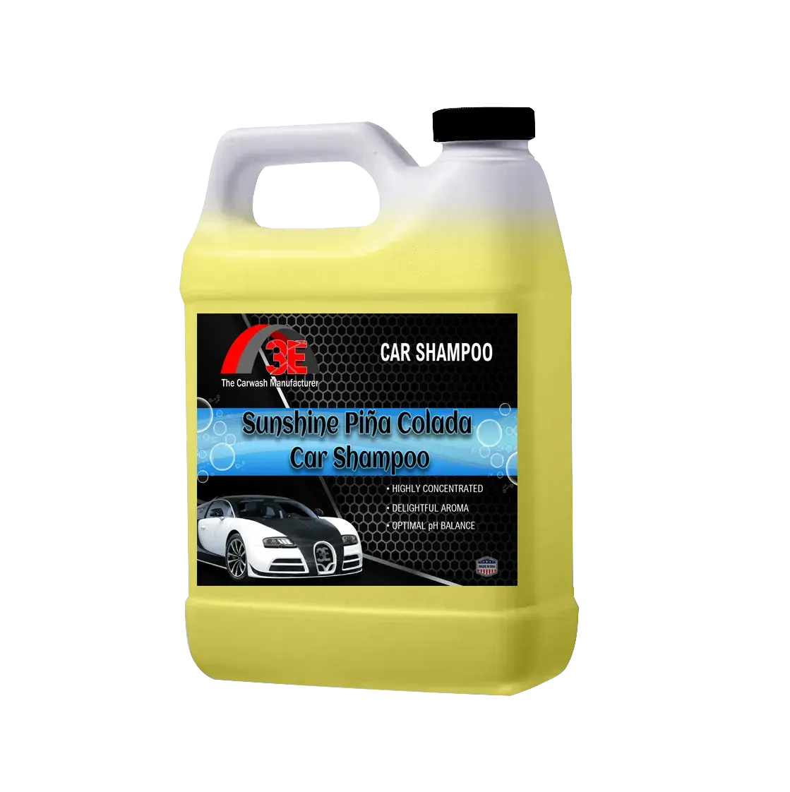 64oz Sunshine Pina Colada Car Shampoo – tropical high foaming car wash soap for detailers and car wash use.