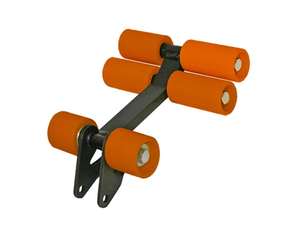 6 Wheel High-Profile Roller Assembly with D81X Tri Plates and 2.25 in Idler Wheels by 3E The Carwash Manufacturer.