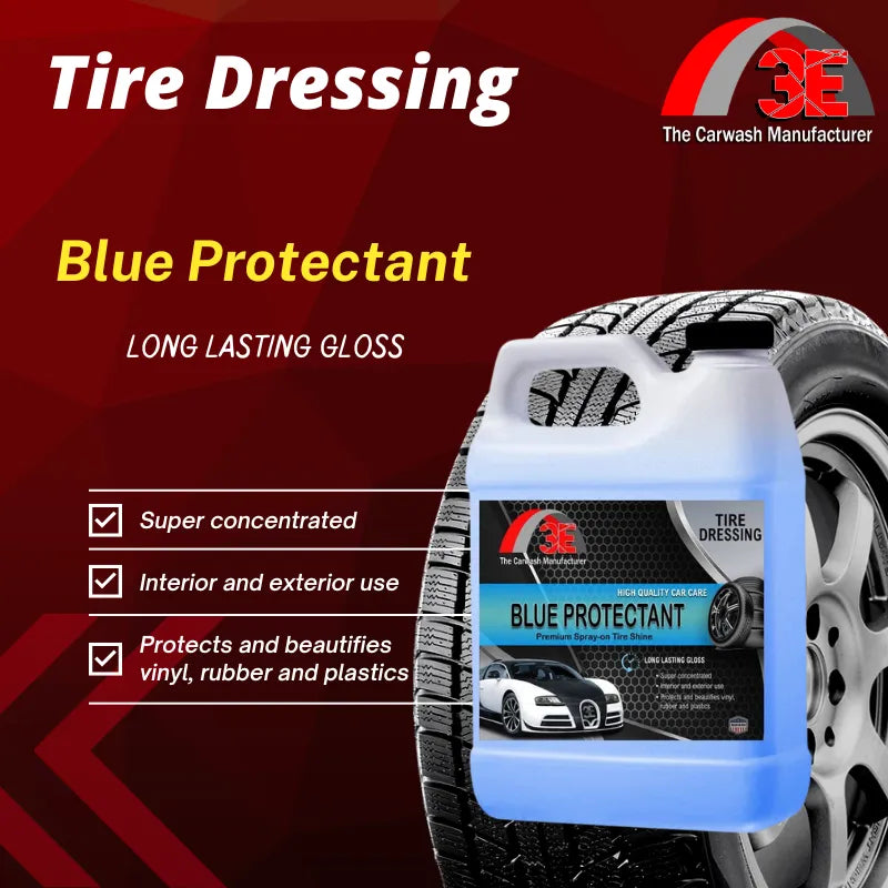 Blue Protectant tire shine – high gloss tire dressing for long lasting tire glow and protection.