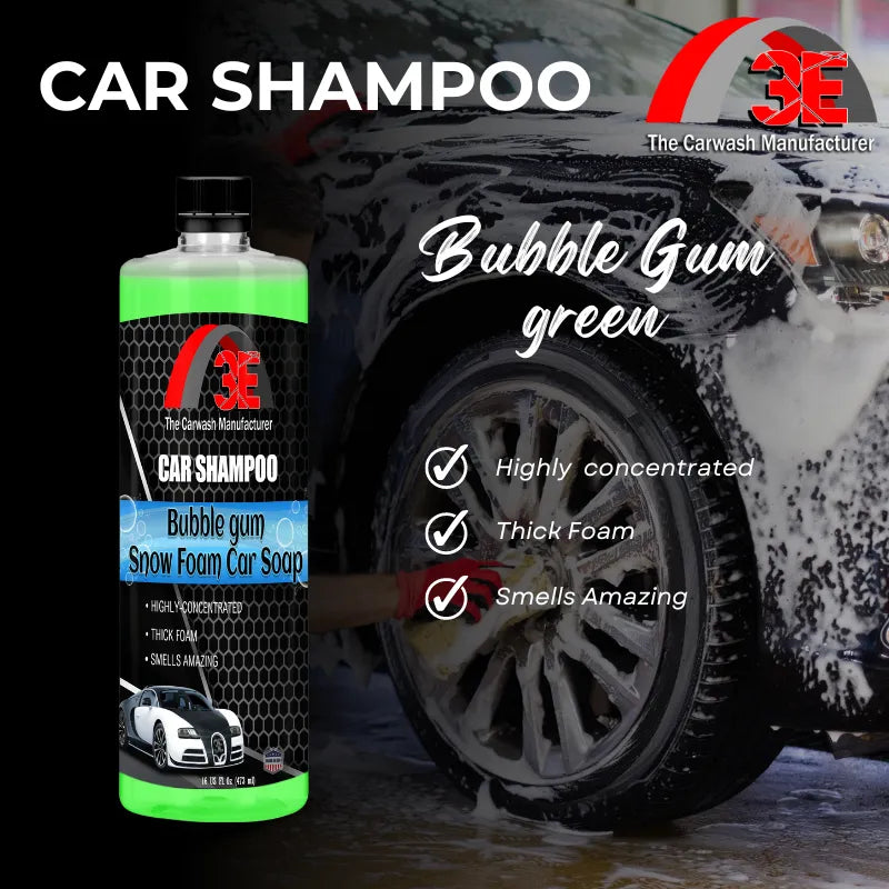 Bubblegum Snow Foam Car Shampoo Green – high foaming car wash soap, thick foam, concentrated, smells amazing.