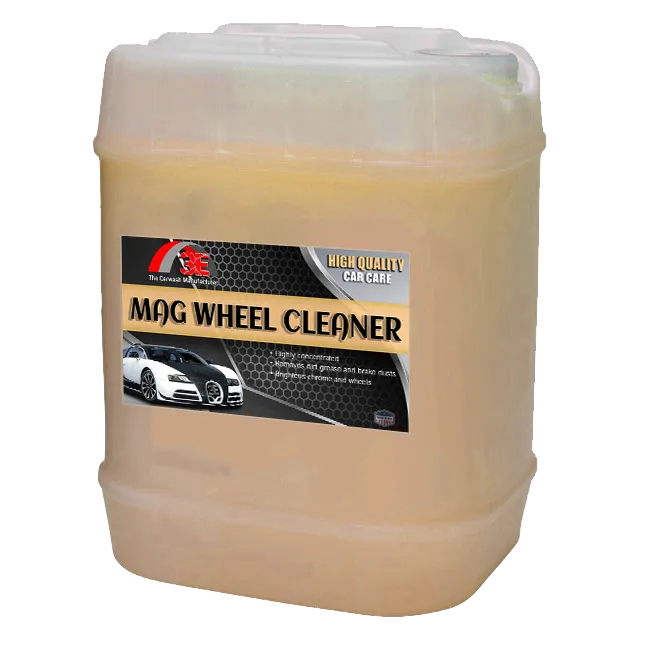 Bulk 5 gallon acid wheel cleaner – brightens chrome and aluminum wheels.
