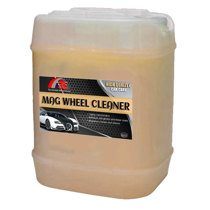 Bulk 5 gallon acid wheel cleaner – brightens chrome and aluminum wheels.