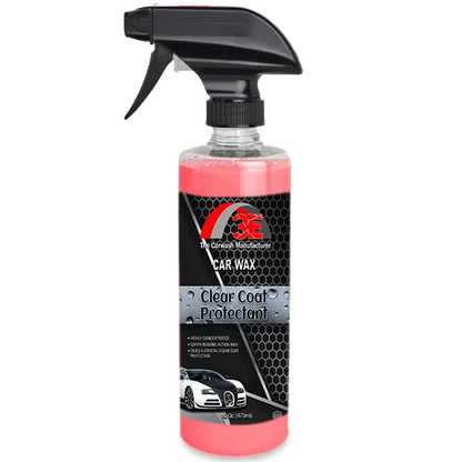 Clear Coat Protectant 16 oz car wax for automotive paint protection and water beading on cars display image.