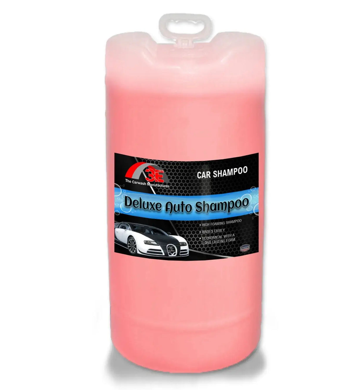 Deluxe Auto Shampoo 15 Gallon high foaming car wash soap and pH balanced car shampoo for car wash owners and mobile detailers display image.