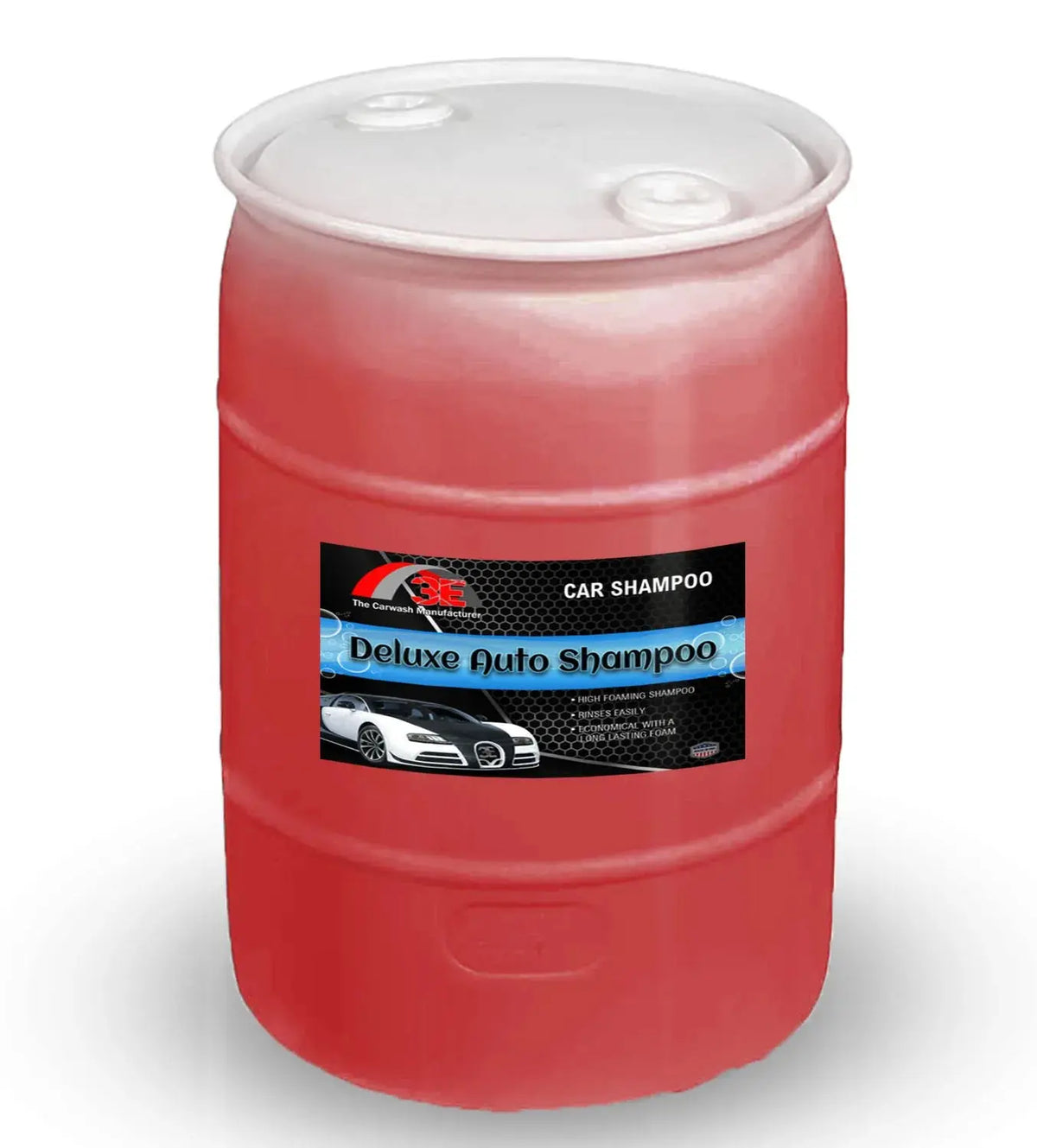 Deluxe Auto Shampoo 30 Gallon premium high foaming car wash soap and pH balanced car shampoo for car wash owners and mobile auto detailing display image.