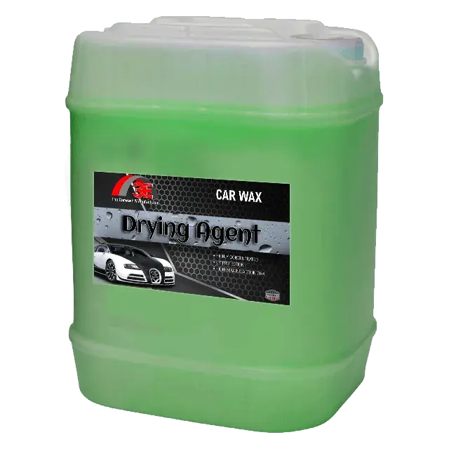 Drying Agent 5 gallon for automotive paint protection and water beading in car wash systems.