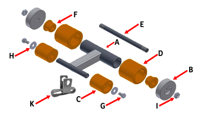 RCV Econocraft Surface Roller Assy with X458 Carrier Link