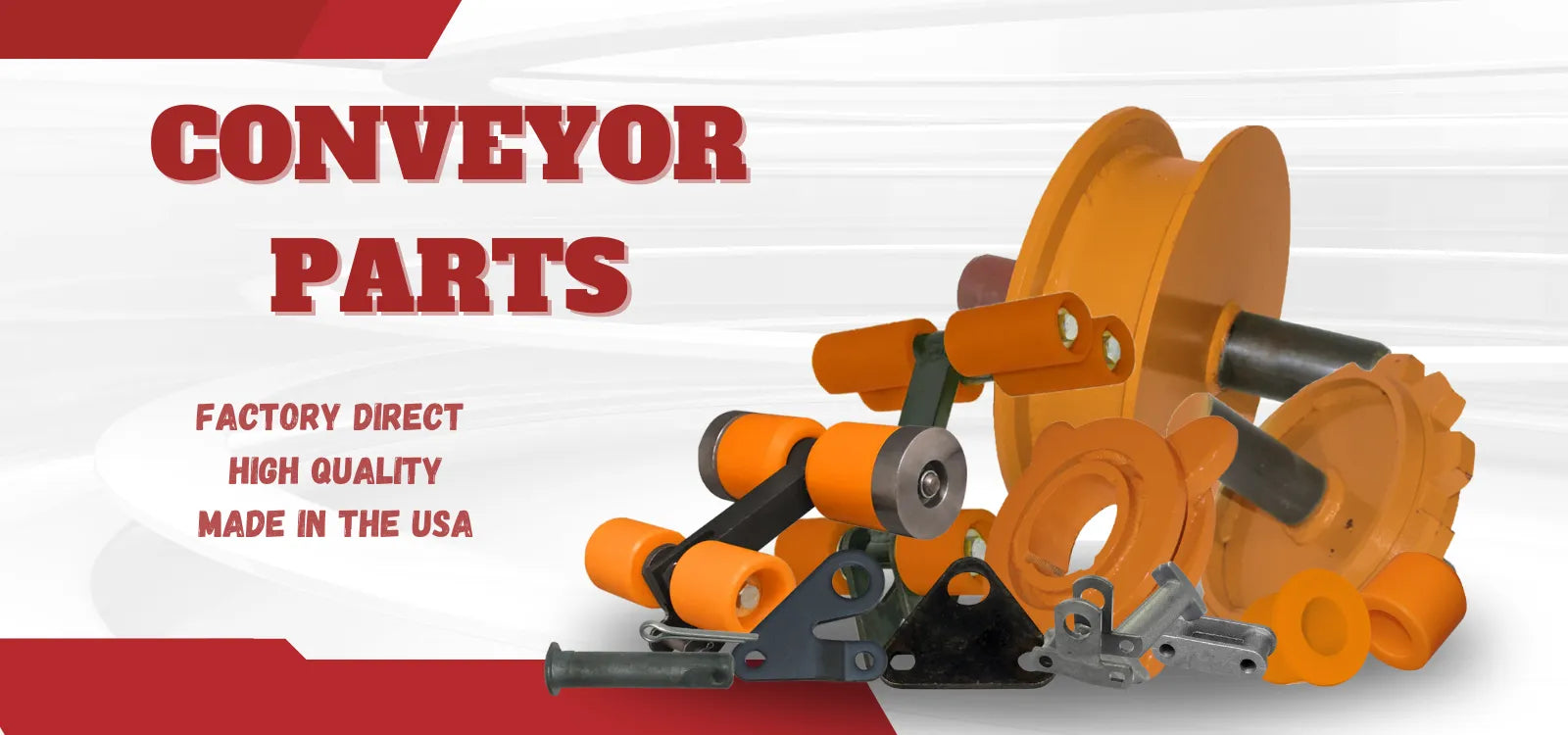Factory-direct conveyor parts for tunnel car wash systems, durable rollers, gears, and components made in the USA.