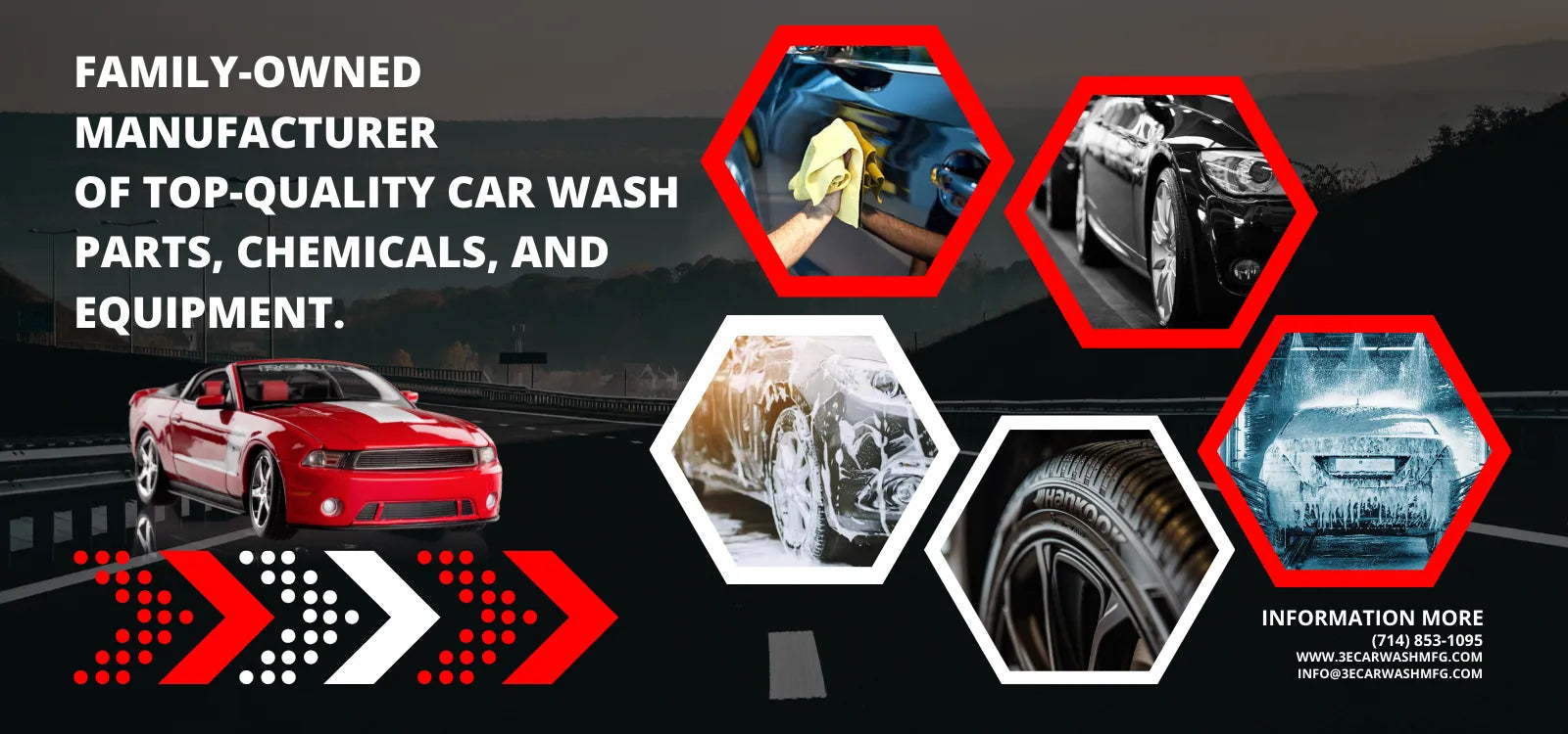 Family-owned car wash manufacturer providing car care products, car detailing solutions, and tunnel car wash equipment.