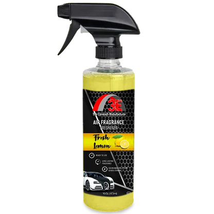 Fresh Lemon Air Freshener & Odor Eliminator 16oz spray bottle by 3E The Carwash Manufacturer.
