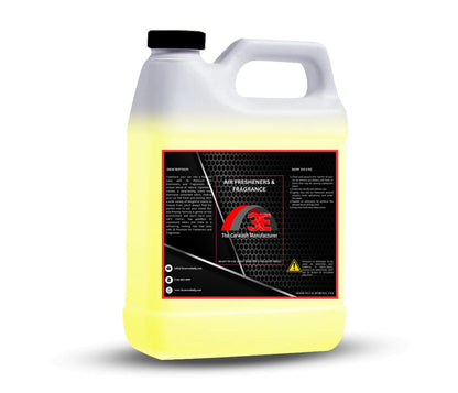 Fresh Lemon Air Freshener & Odor Eliminator 64 oz isometric back view with label instructions.
