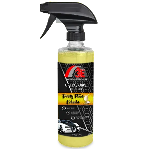 Frosty Pina Colada Air Freshener 16 oz spray bottle front view – long-lasting car odor eliminator.