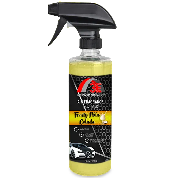 Frosty Pina Colada Air Freshener 16 oz spray bottle front view – long-lasting car odor eliminator.