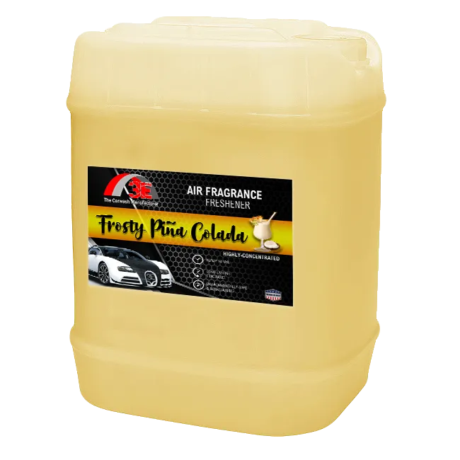 Frosty Pina Colada Air Freshener 5 gallon container, long-lasting odor eliminator by 3E The Carwash Manufacturer.