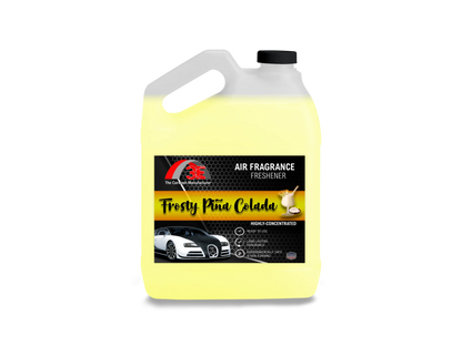 Frosty Pina Colada Air Freshener 1 gallon front view – tropical coconut and pineapple scent odor eliminator by 3E The Car Wash Manufacturer display image.