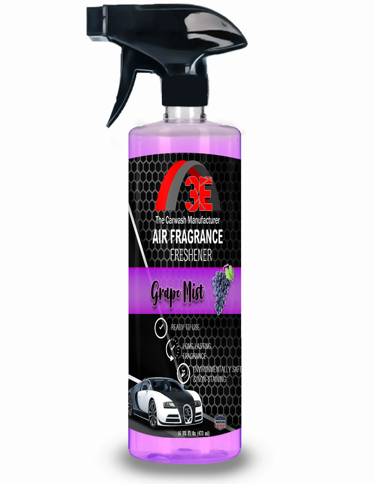 Grape Mist Air Freshener & Odor Eliminator 16 oz spray bottle with long-lasting fruity grape scent.