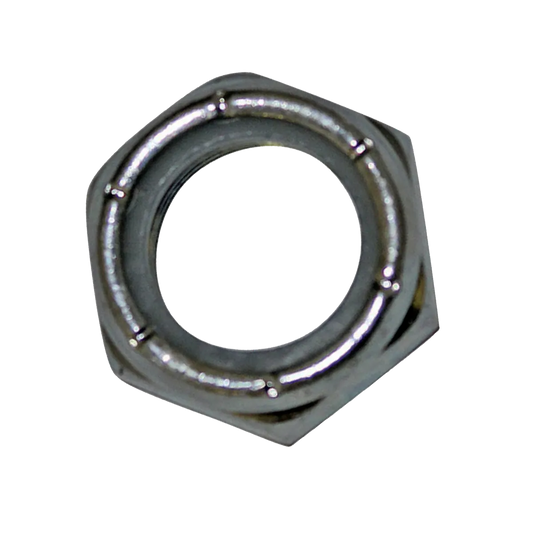 Hex Nut Finish Jam 0.75 inch-16 Zinc-Plated Steel for MacNeil, Belanger, and Econocraft roller assemblies made by 3E The Carwash Manufacturer in La Habra, California, USA.