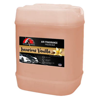 Luxurious Vanilla Car Air Freshener & Odor Eliminator 5 gallon bulk container.