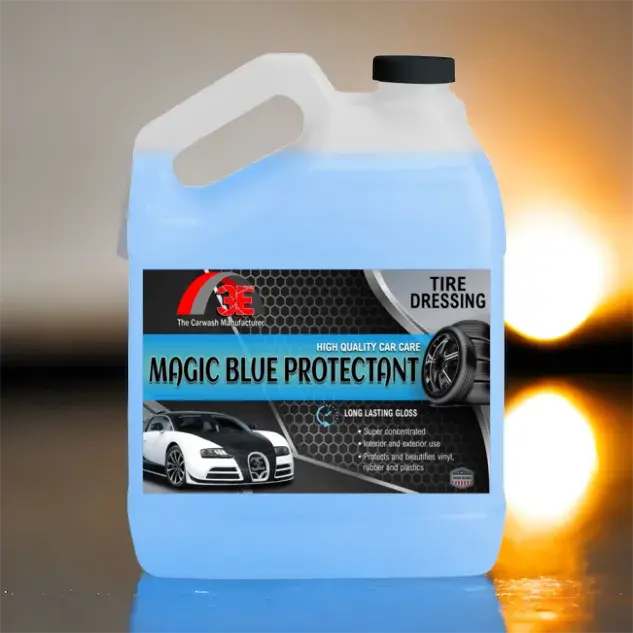 Magic Blue Protectant high gloss tire dressing – premium silicone based tire shine product for long lasting black tires.