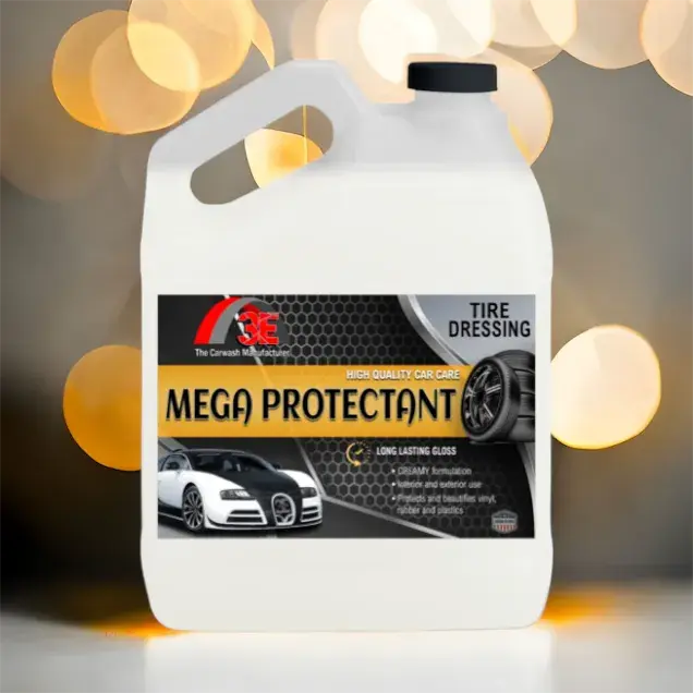 Mega Protectant tire shine 64oz – concentrated high gloss tire dressing refill for professional tire cleaning.