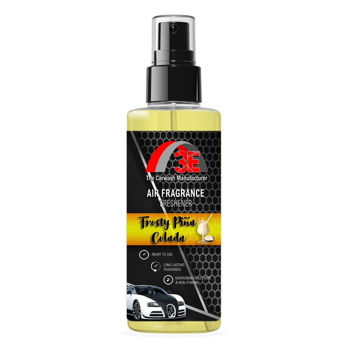 Frosty Piña Colada Air Freshener and Odor Eliminator 3E The Carwash Manufacturer