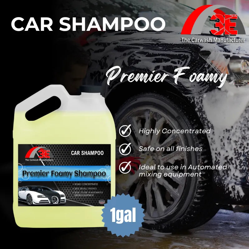 Premier Foamy Car Shampoo 1 gallon high foaming car wash soap pH balanced for car wash owners and mobile detailers.
