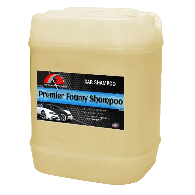 Premier Foamy Car Shampoo 5 gallon high foaming car wash soap pH balanced for professional car washes and detailers.