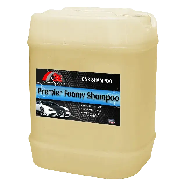 Premier Foamy Car Shampoo 5 gallon high foaming car wash soap pH balanced for professional car washes and detailers.