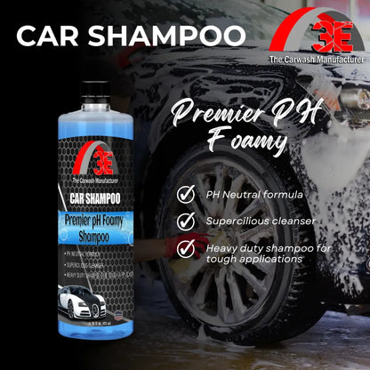 Premier pH Foamy Car Shampoo 16oz bottle – pH balanced car shampoo and professional car wash soap with neutral formula, heavy duty cleaning for car detailing.