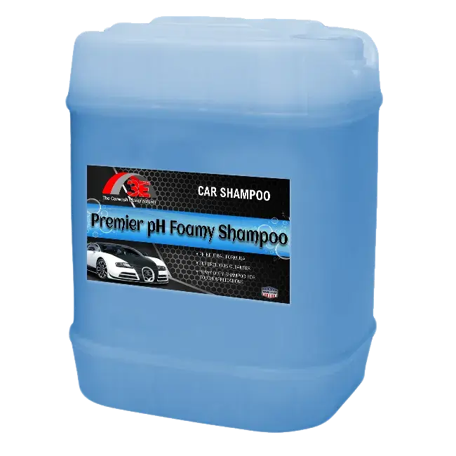 Premier pH Foamy Car Shampoo 5 gallon professional high foam car shampoo and streak free car wash soap.