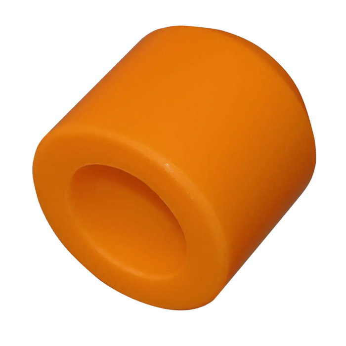 Pusher wheel 3.375-inch diameter x 3.062-inch length x 2.031-inch bore virgin-grade UHMW for Hanna and Econocraft roller assemblies.