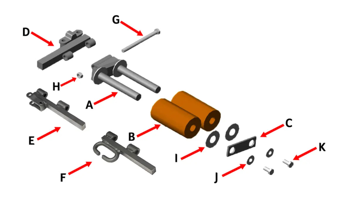 2 Wheel Surface Roller Assy w/Log Link - 3E The Carwash Manufacturer