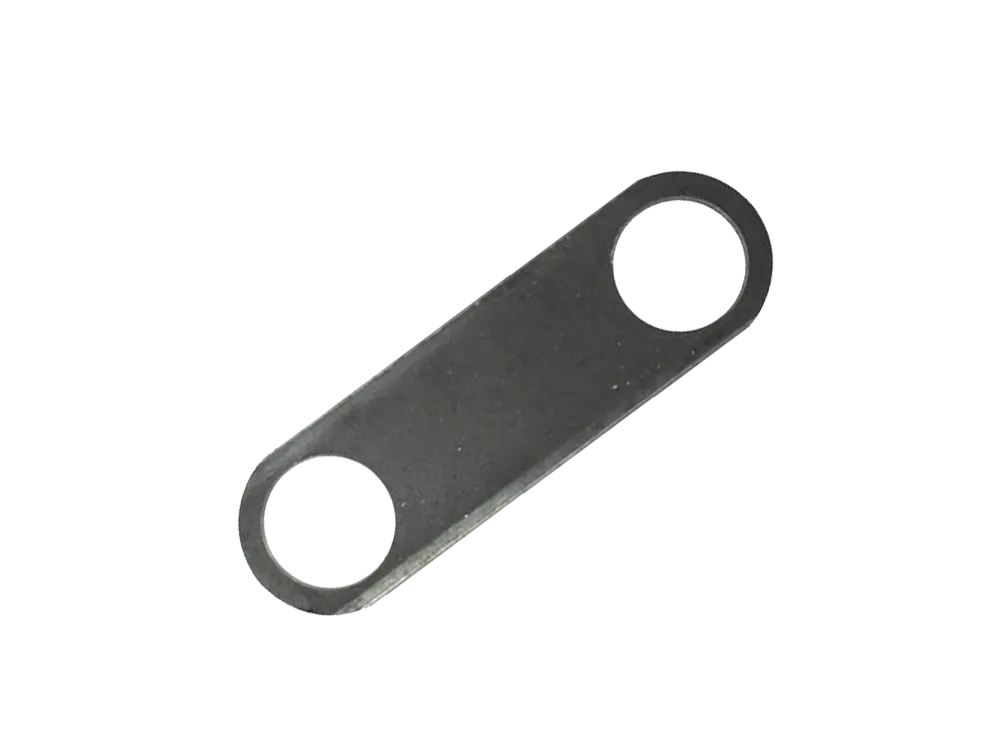 Steel retainer plate for 3-inch Hanna surface roller wheels used in car wash conveyor systems.