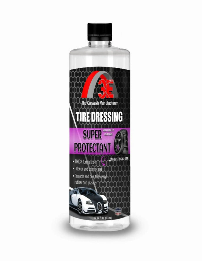 Super Protectant tire shine 16oz – premium silicone based high gloss tire dressing spray for long lasting tire glow.