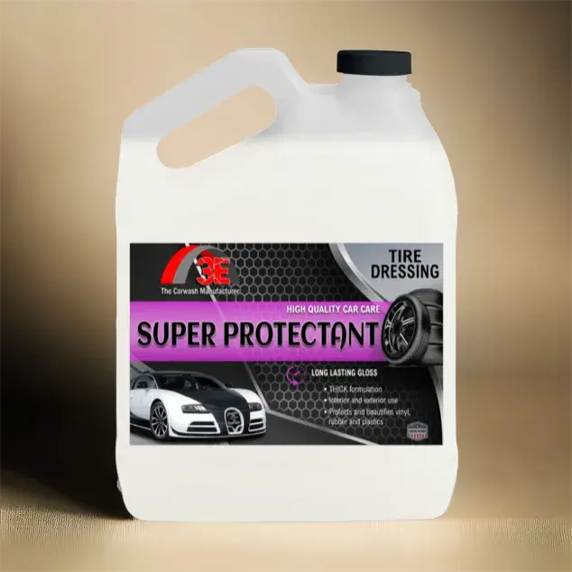 Super Protectant tire shine 1 gallon – professional high gloss tire dressing for deep black finish and protection display image.