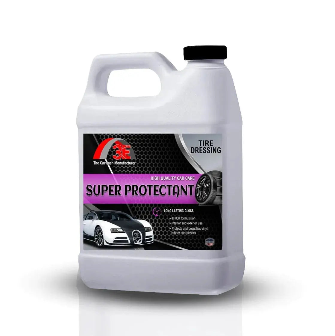 Super Protectant tire shine 64oz – concentrated silicone based high gloss tire dressing refill for tire cleaning.