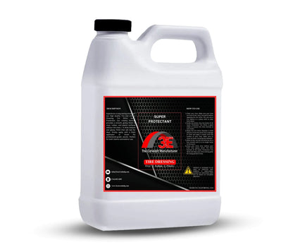 Super Protectant tire shine 64oz – concentrated silicone based high gloss tire dressing refill for tire cleaning back view.