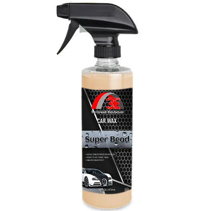 Super Bead 16 oz car wax for automotive paint protection with strong water beading display image.