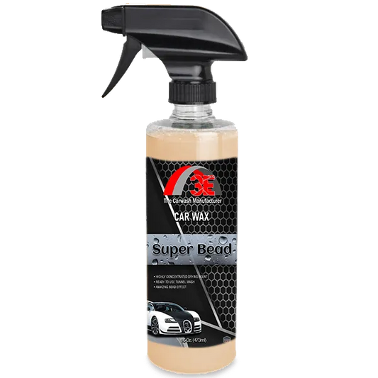 Super Bead 16 oz car wax for automotive paint protection with strong water beading display image.