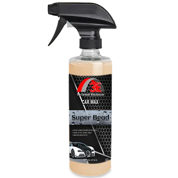 Super Bead 16 oz car wax for automotive paint protection with strong water beading display image.