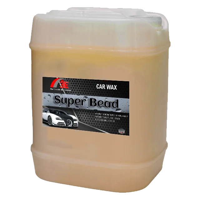 Super Bead 5 gallon car wax for automotive paint protection and water beading in car washes.