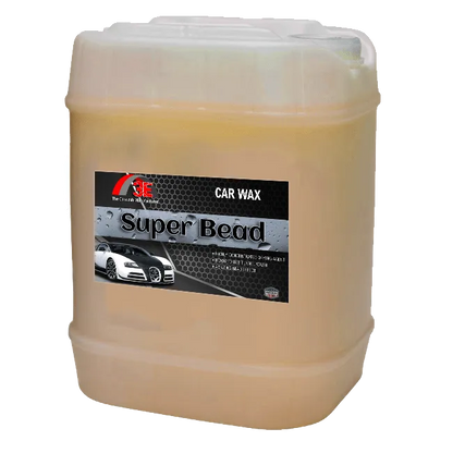 Super Bead 5 gallon car wax for automotive paint protection and water beading in car washes.