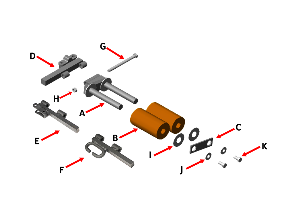 2 Wheel Surface Roller Assy w/Log Link