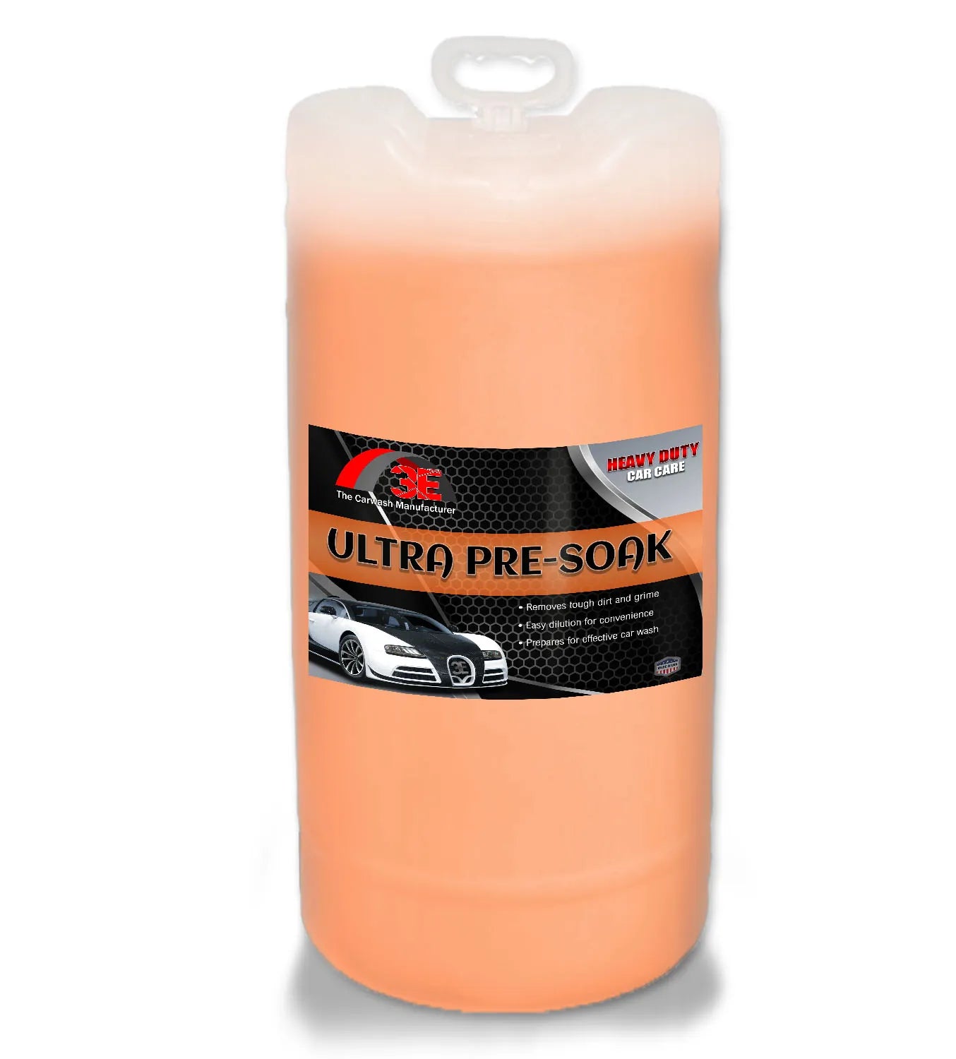 Ultra Pre-Soak 15 gallon car pre soak chemical USA – best pre soak chemical for car washes and bulk use display image.